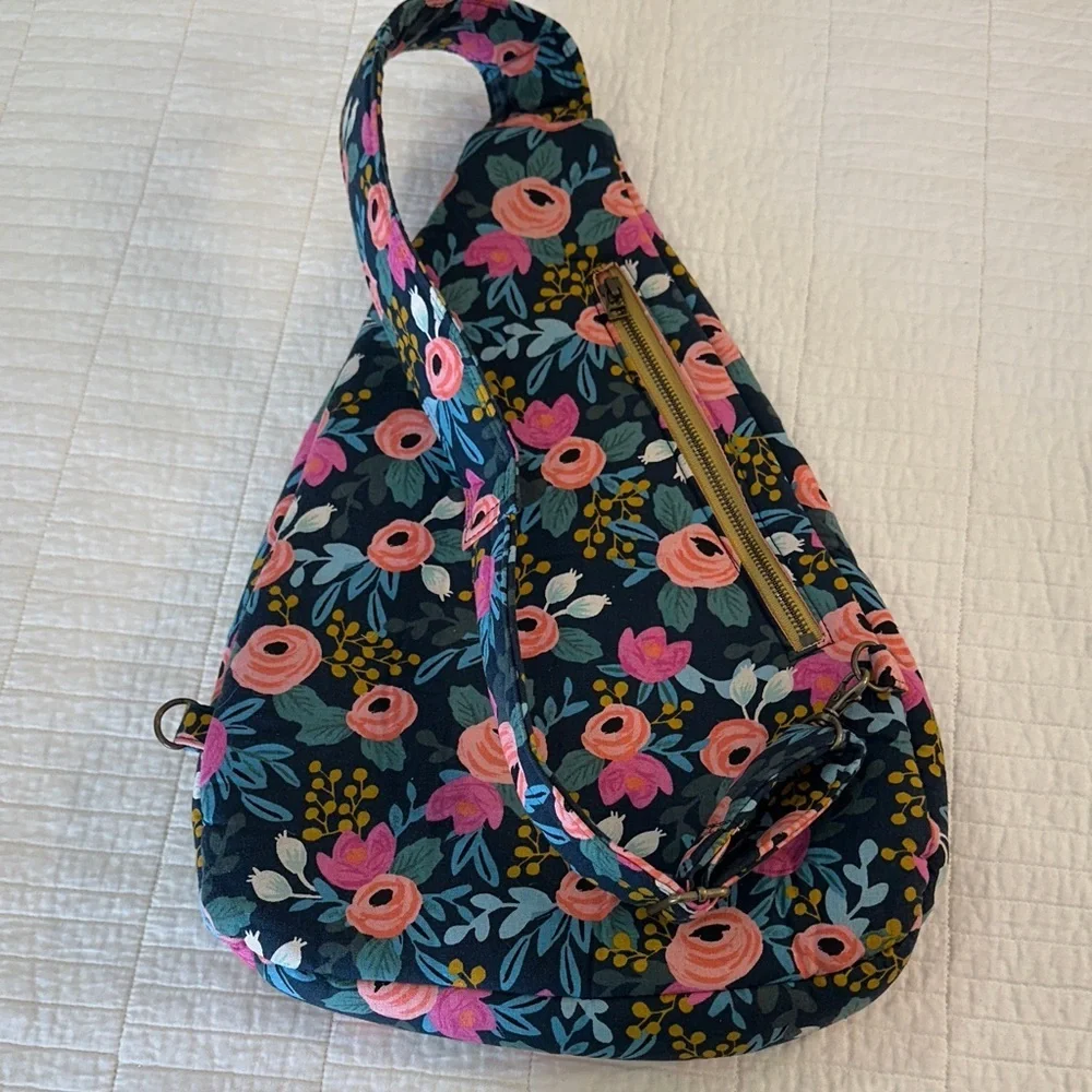 Quilted Floral Sling Crossbody Bag Backpack Boho Cottagecore Travel Purse